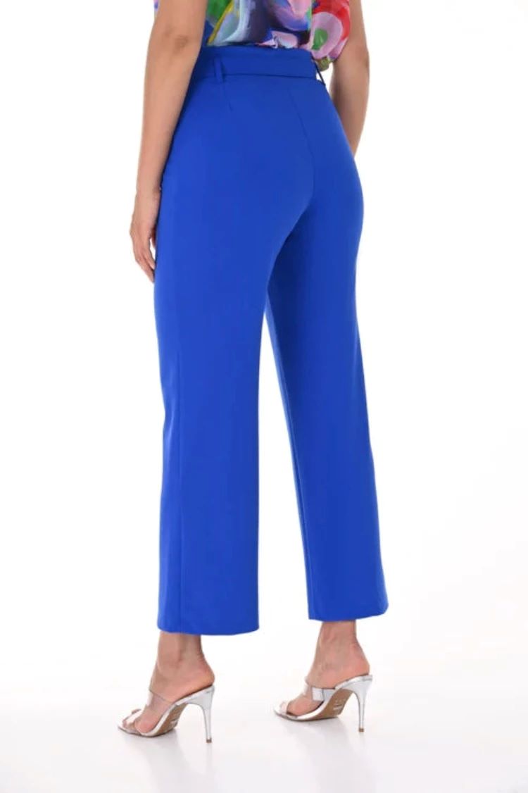 Frank Lyman Style: 246125 blue belted dress pants back view