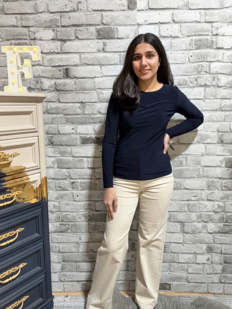 Long Sleeve Mesh Back Top