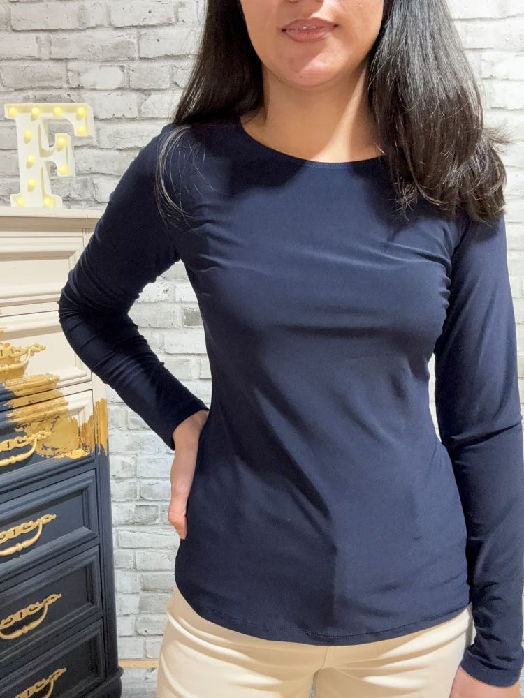 Long Sleeve Mesh Back Top