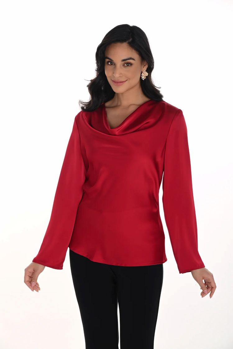 Cowl Neck Long Sleeve Pullover