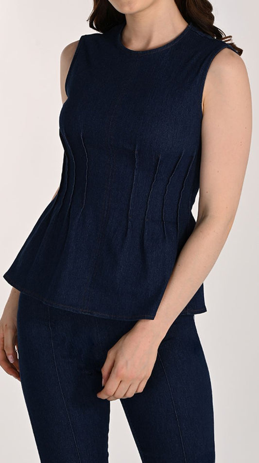 Sleeveless Denim Top