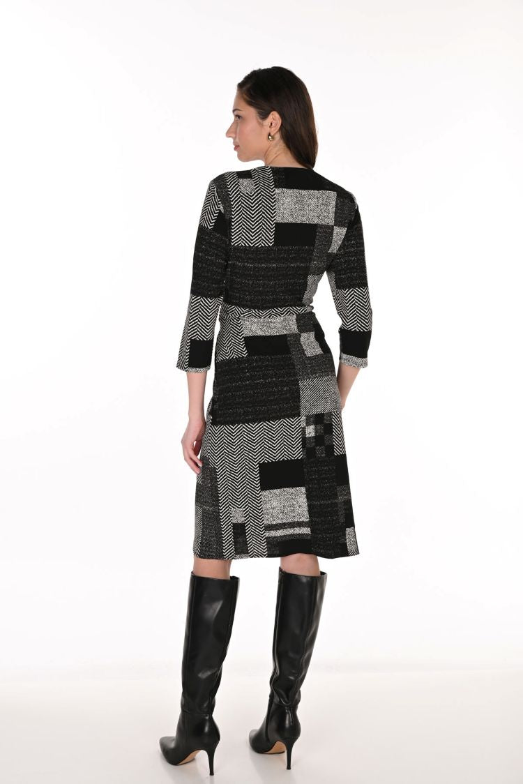 Geometric Wrap Dress