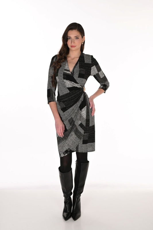 Geometric Wrap Dress
