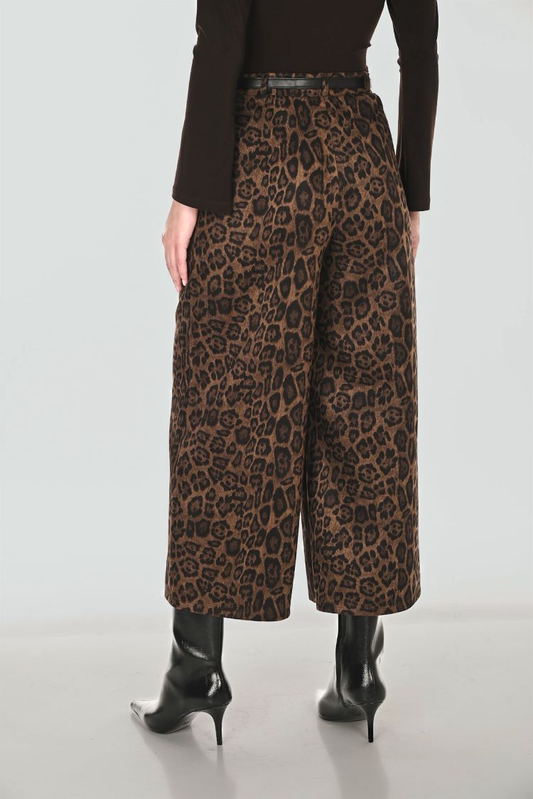 Animal Print Wide Leg Trousers