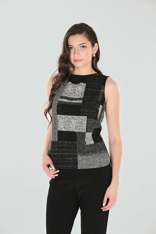 Geometric Print Sleeveless Top