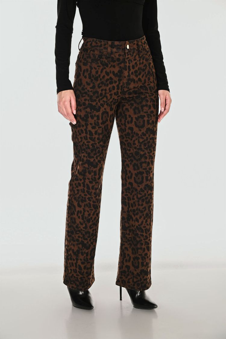 Rhinestone Leopard Trousers