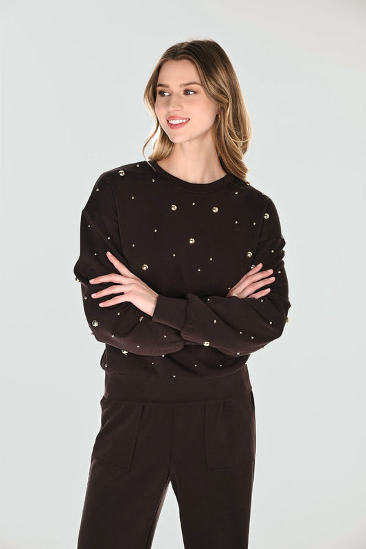 Frank Lyman Jewel Embellished Pullover