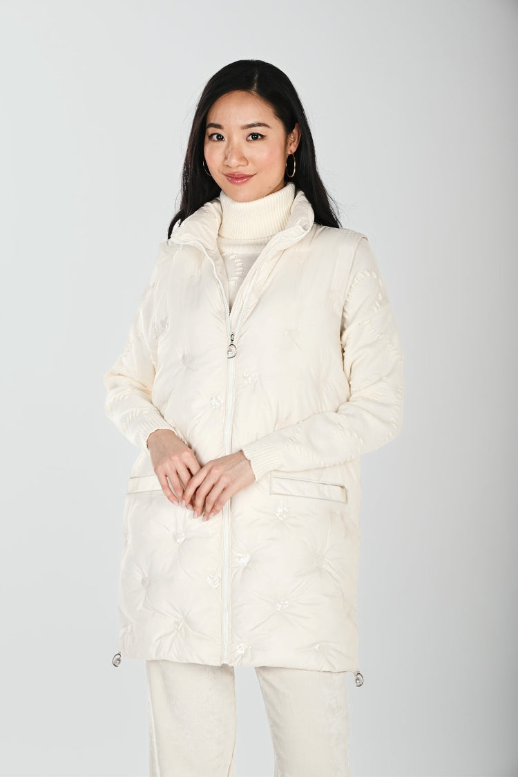 Frank Lyman Embellished Puffer Vest