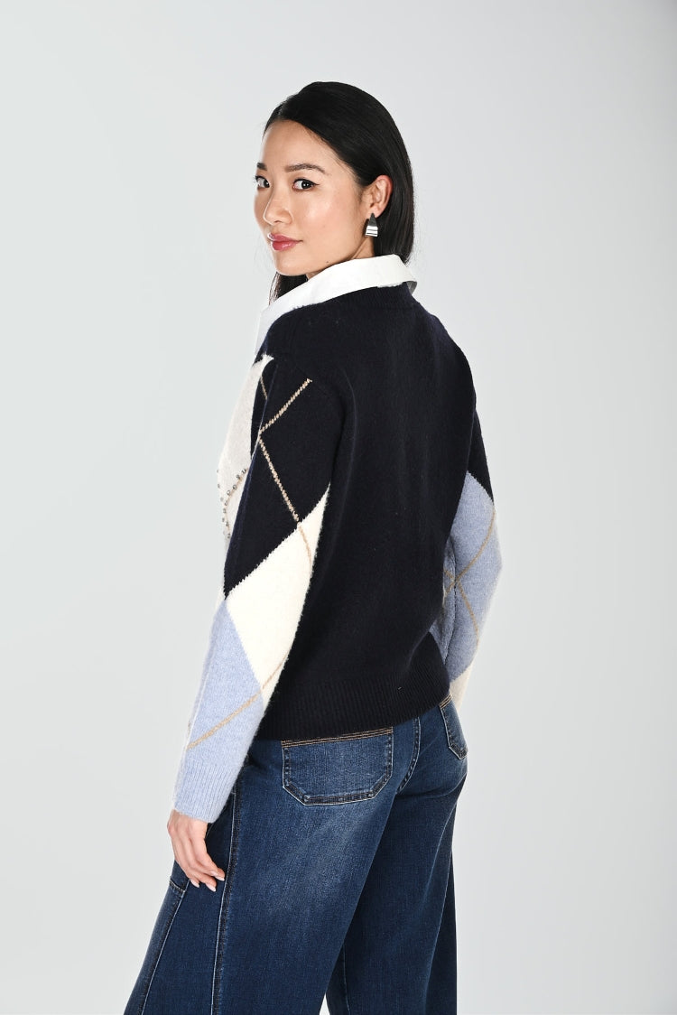 Frank Lyman Jewel V-Neck Sweater