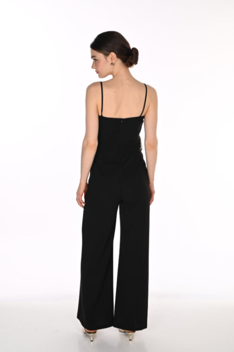 Frank Lyman Asymmetrical Overlay Jumpsuit