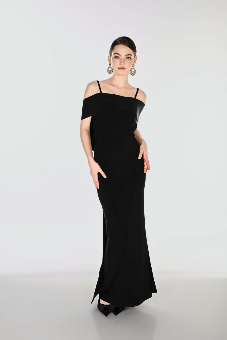 Frank Lyman Off-Shoulder Satin Bow Sheath Dress