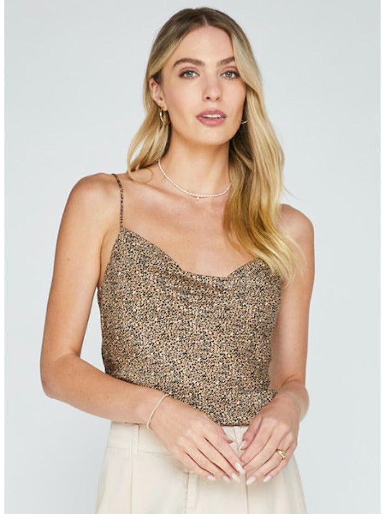 The beautiful Camilla Camisole Top from Gentle Fawn will add a touch of fun to your wardrobe. Featuring adjustable straps and a cowl neckline that drapes perfectly. Wear it casually under a blazer or dressed up with the Florentine Skirt for date night.