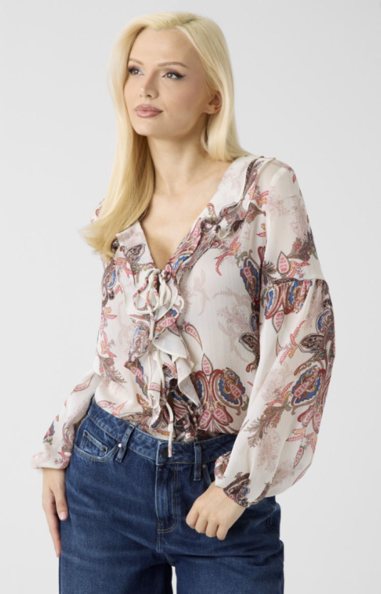 Long Sleeve Ruffled Blouse