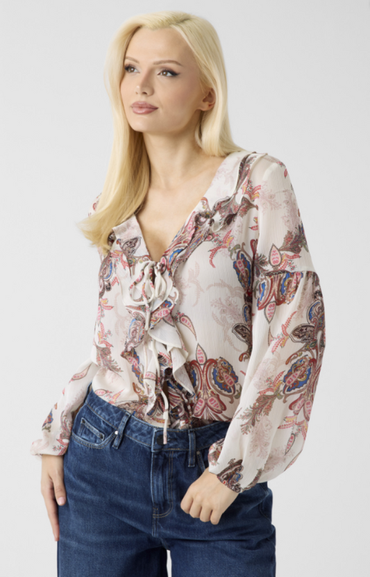 Long Sleeve Ruffled Blouse