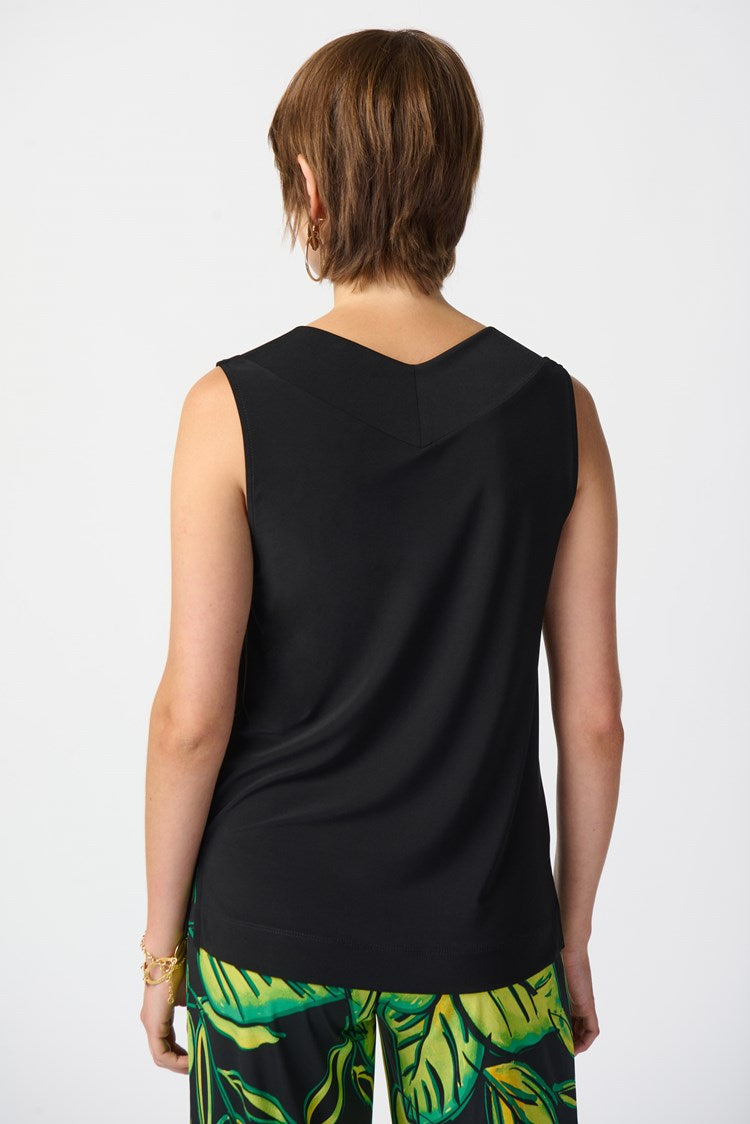 ﻿Joseph Ribkoff Style: 241239, Silky Knit Sleeveless Top, black, back view