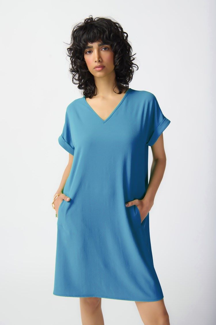 Joseph Ribkoff Style: 241129, Stretch Woven Straight Dress, full view