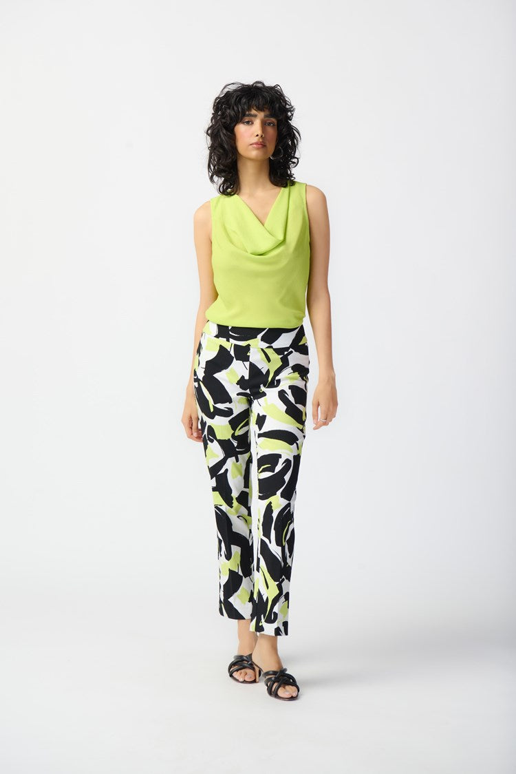 ﻿Joseph Ribkoff Style: 241103, Gauze Sleeveless Top with Cowl Neck, lime, full view