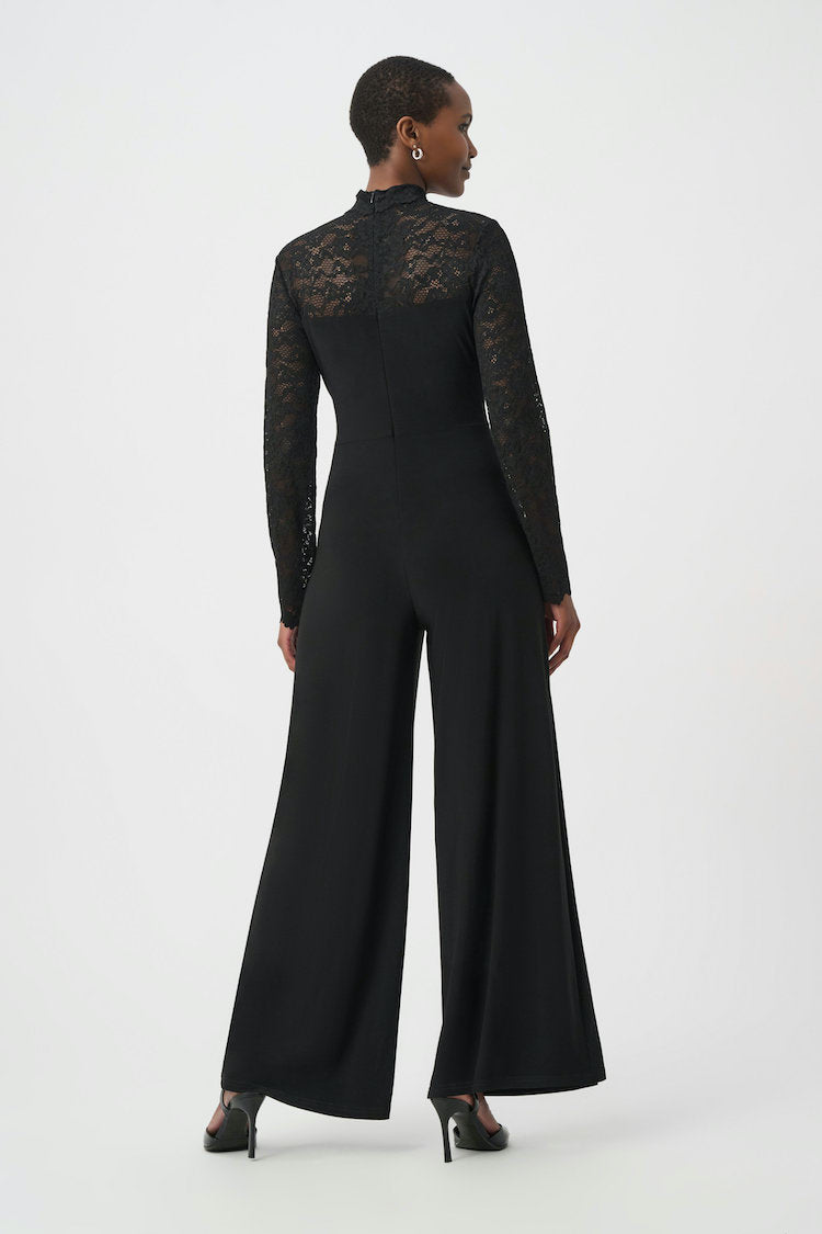 Joseph Ribkoff Lace Sleeve Wide Leg Jumpsuit