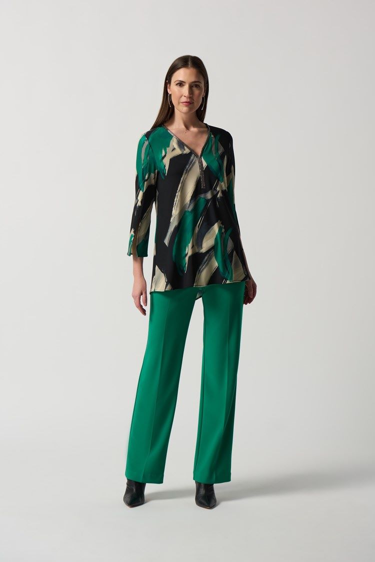 Joseph Ribkoff Style: 233178 green abstract tunic