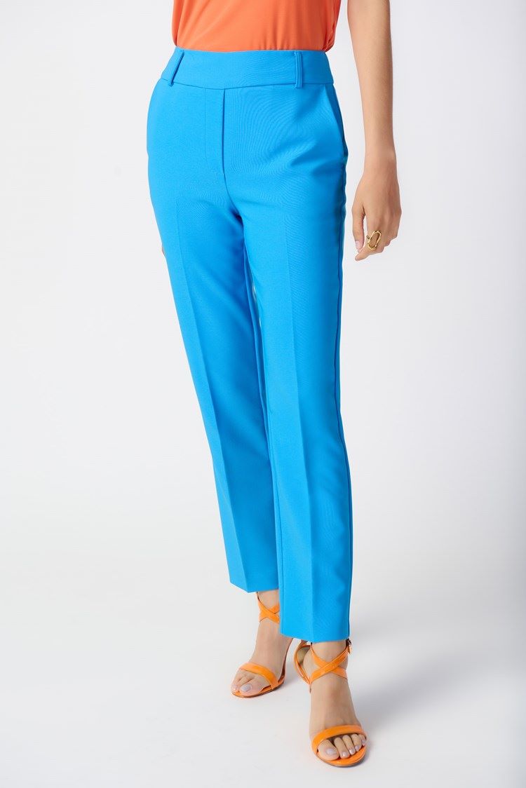 ﻿Joseph Ribkoff Style: 241188 Stretch Slim-fit Pants French Blue Front View