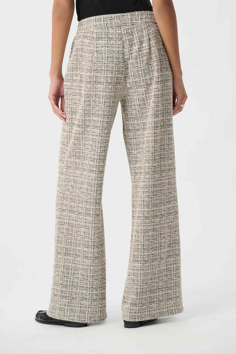 Joseph Ribkoff Plaid Boucle Wide Leg Pants