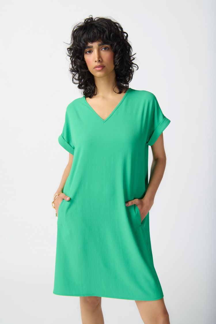 Joseph Ribkoff Style: 241129, Stretch Woven Straight Dress, front view