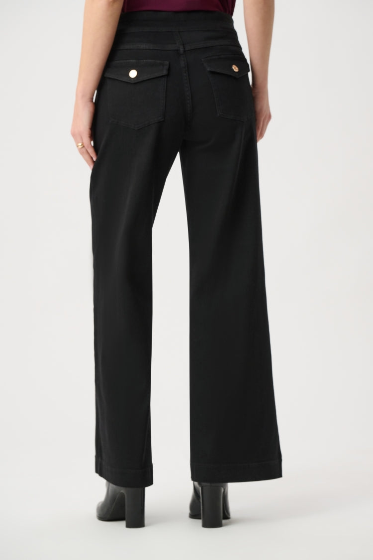 Joseph Ribkoff Pull-On Wide Leg Denim Pants