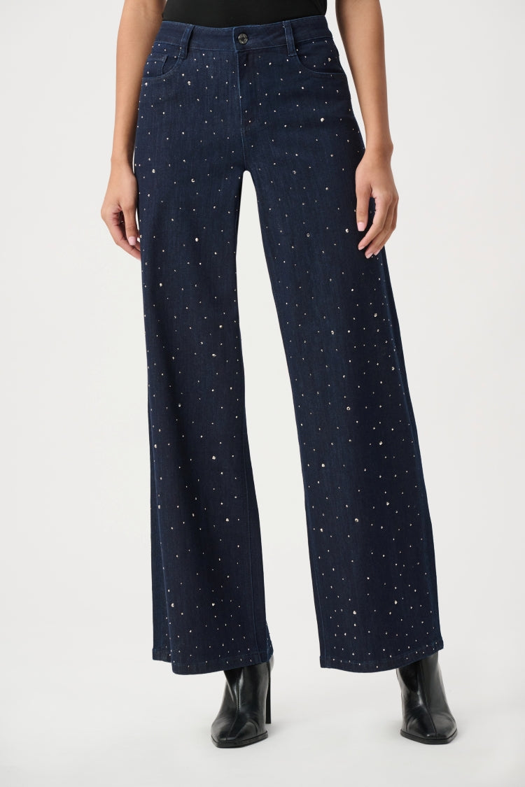 Joseph Ribkoff Embellished Wide-Leg Trousers