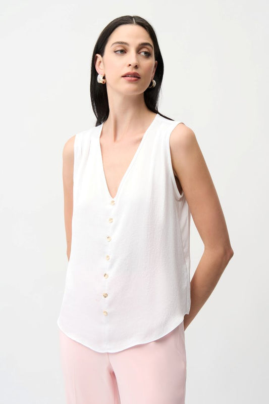 Sleeveless V-Neck With Buttons