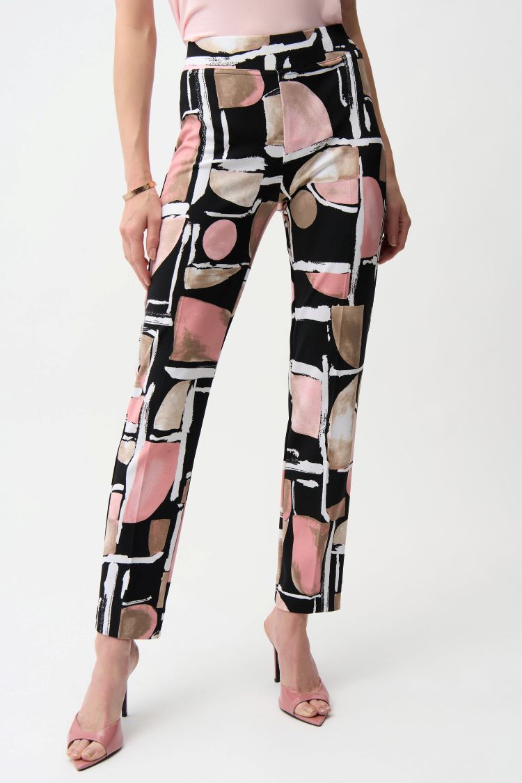 High Waisted Print Trousers