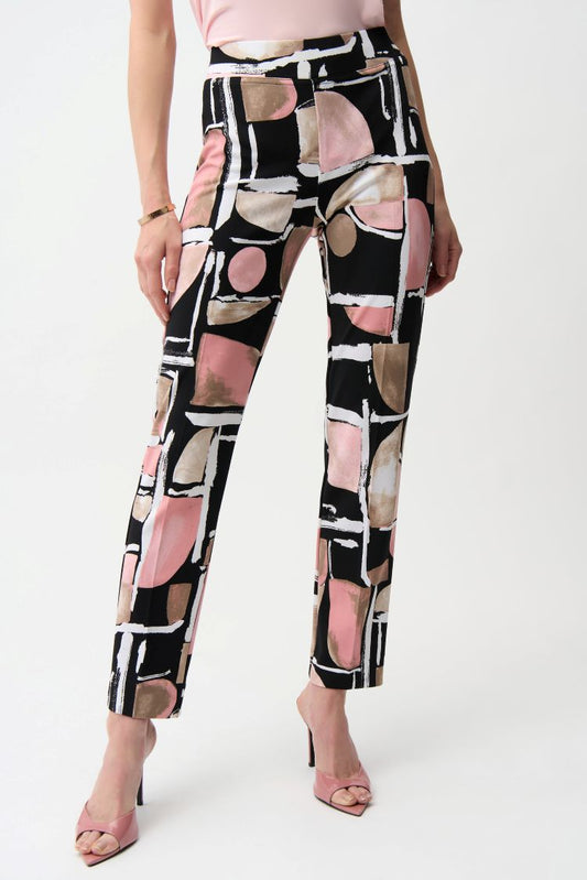 High Waisted Print Trousers