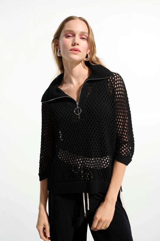 Netted Half Zip Top