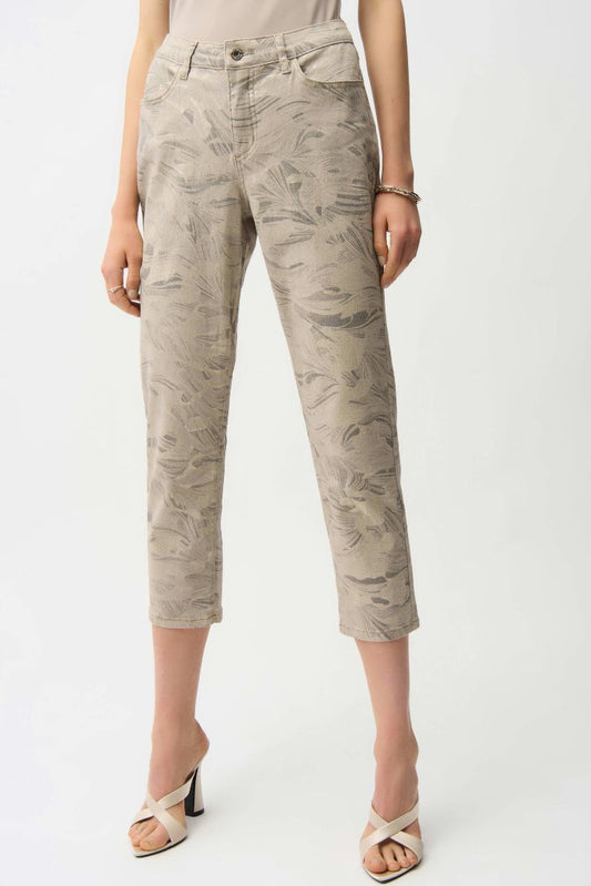 Slim Cropped Floral Trouser