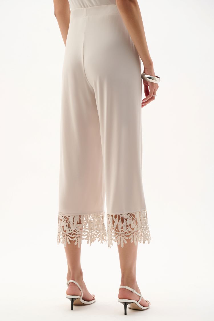 Cropped Culotte Pants With Lace