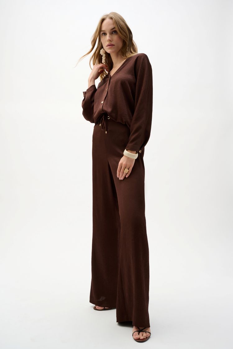Satin Wide Leg Pull On Pants