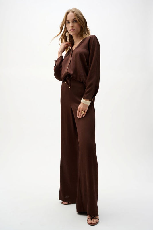 Satin Wide Leg Pull On Pants