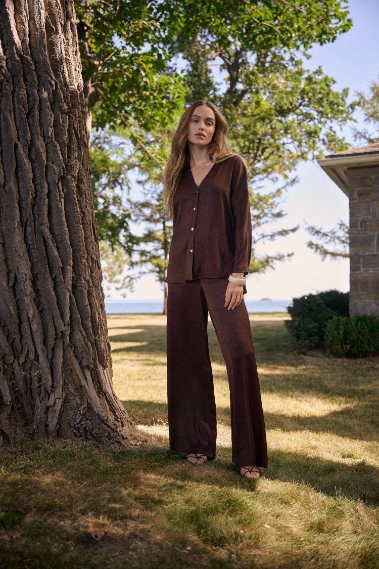 Satin Wide Leg Pull On Pants
