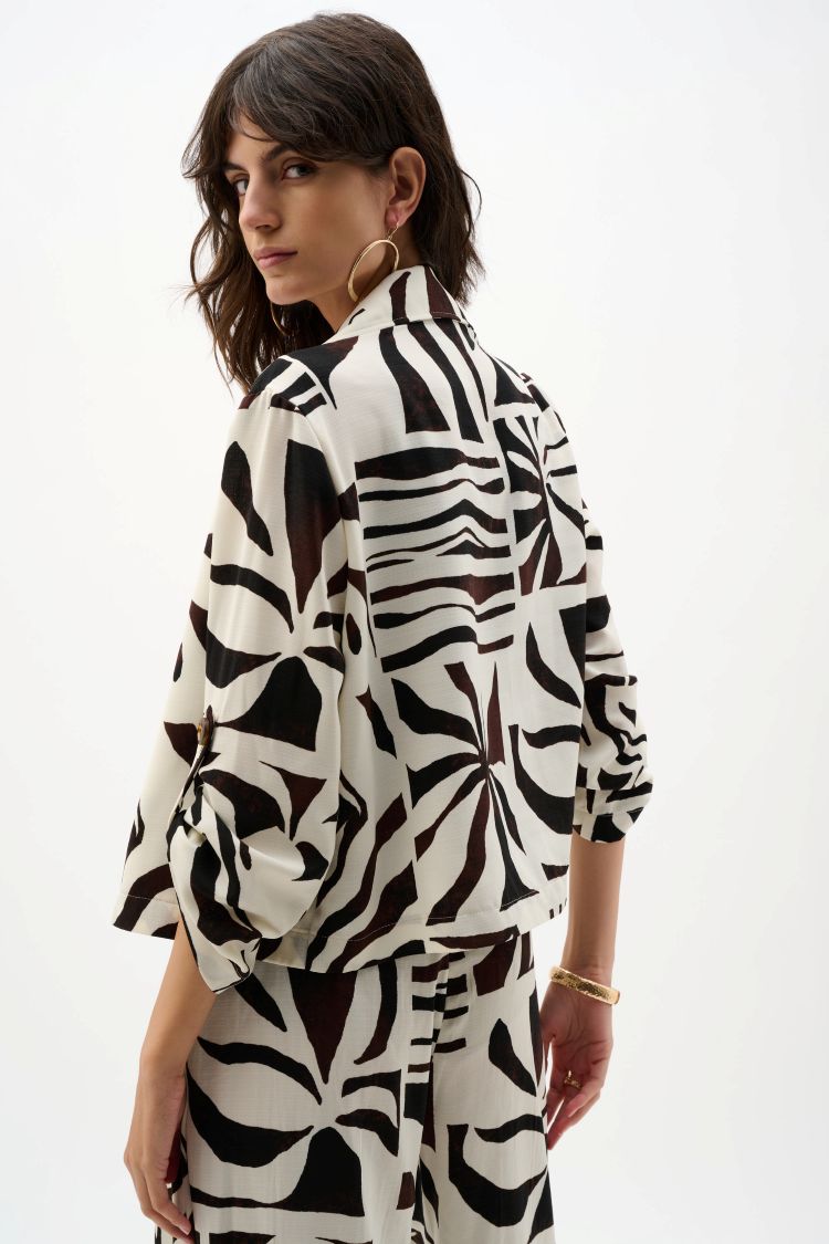 Abstract Floral Print Blouse