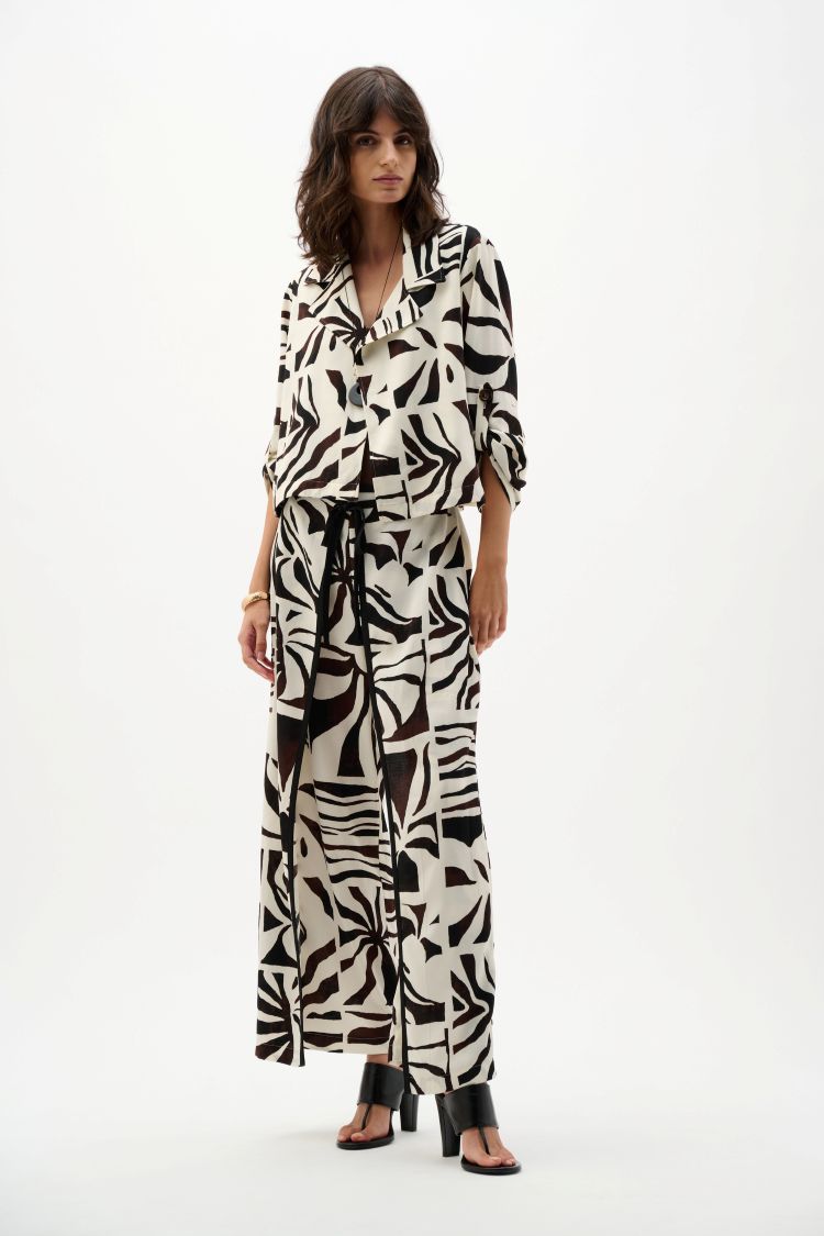 Abstract Floral Print Blouse