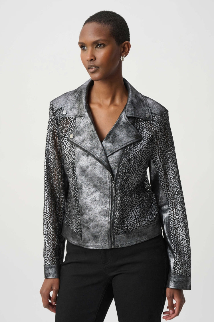 Joseph Ribkoff Faux Suede Moto Jacket