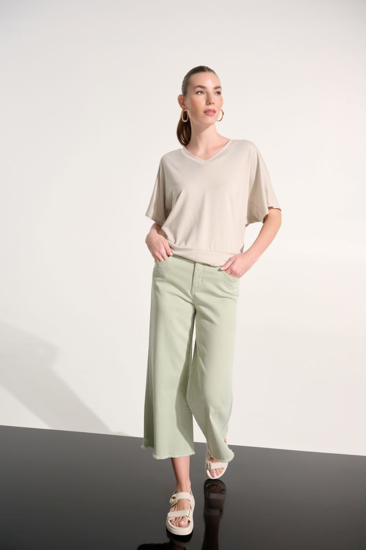 Cropped Wide Leg Trouser