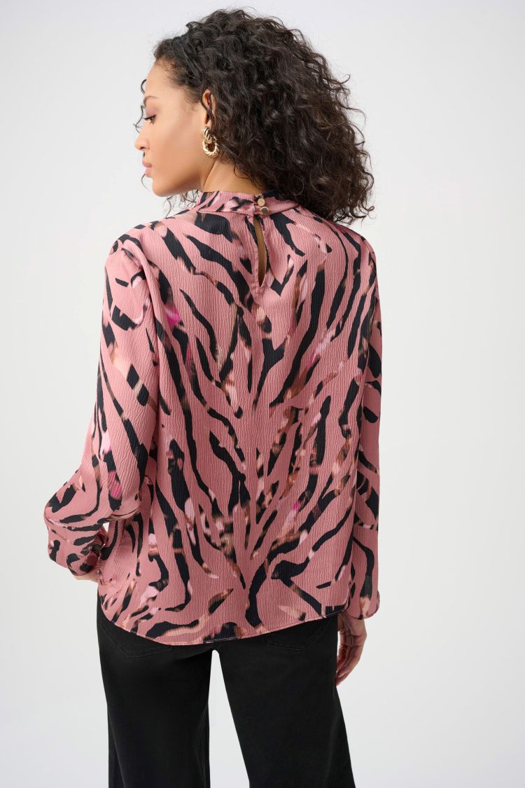 Textured Animal Print Blouse