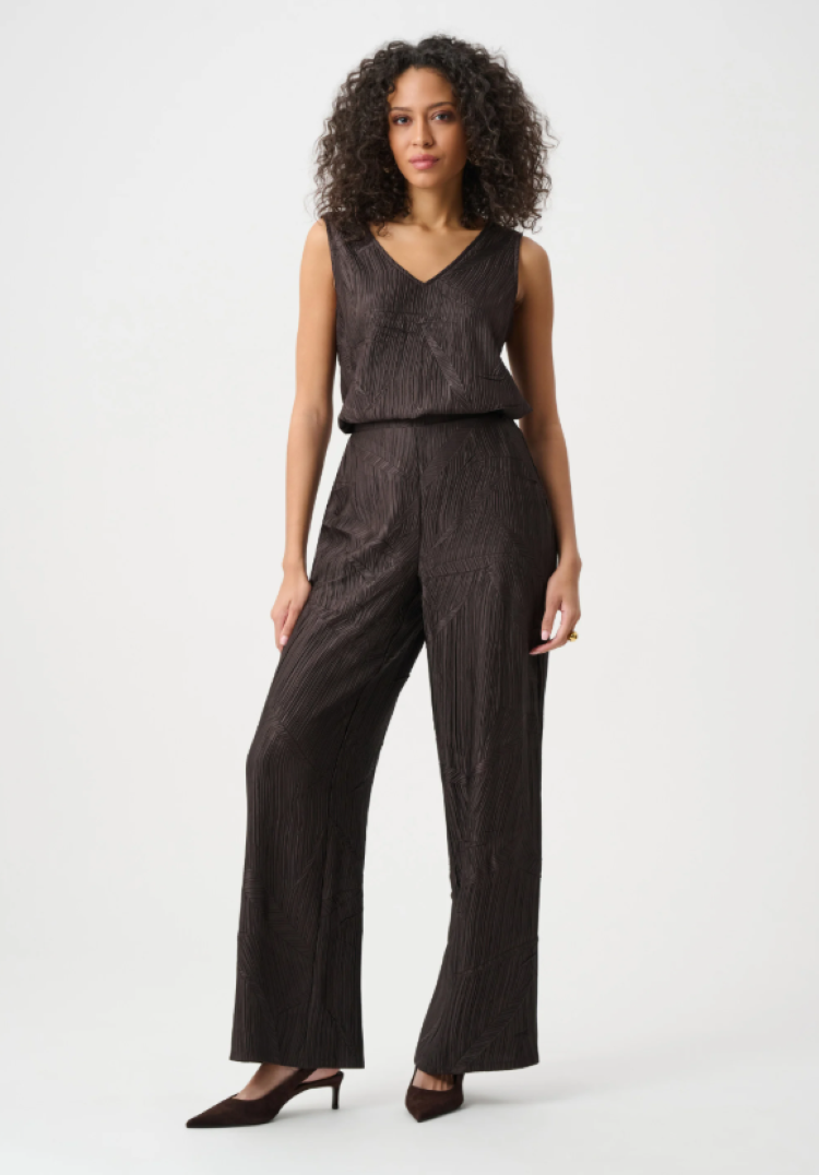 Pleated Satin V-Neck Top