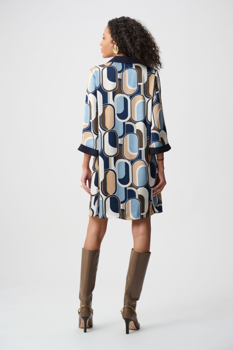 Geometric Print Trapeze Dress