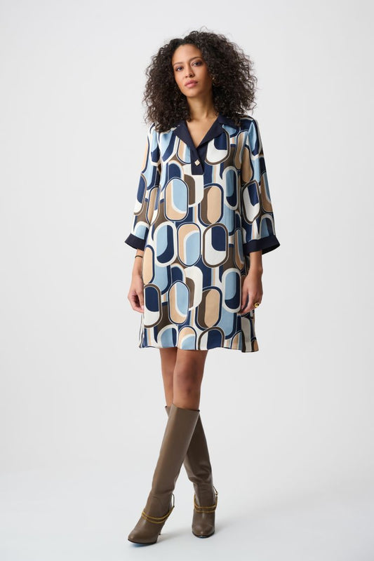 Geometric Print Trapeze Dress