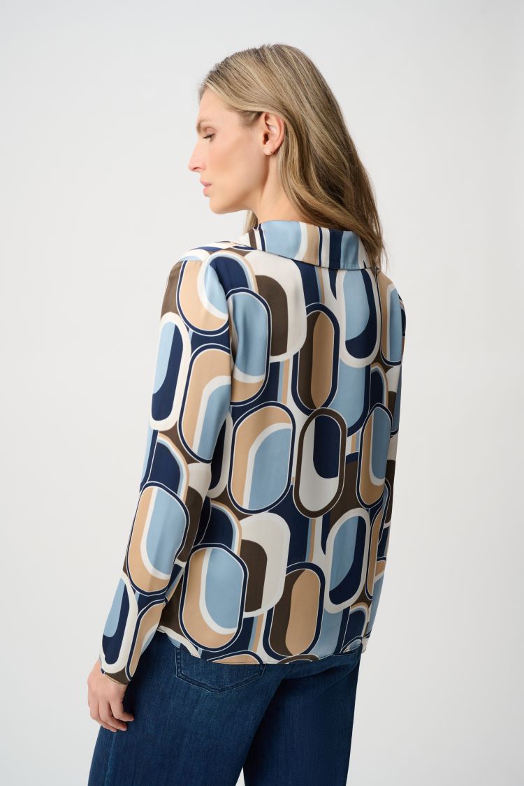 Abstract Print Pullover Blouse