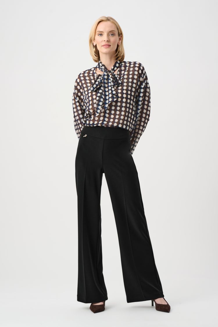 Silky Wide Leg Pull-On Pants