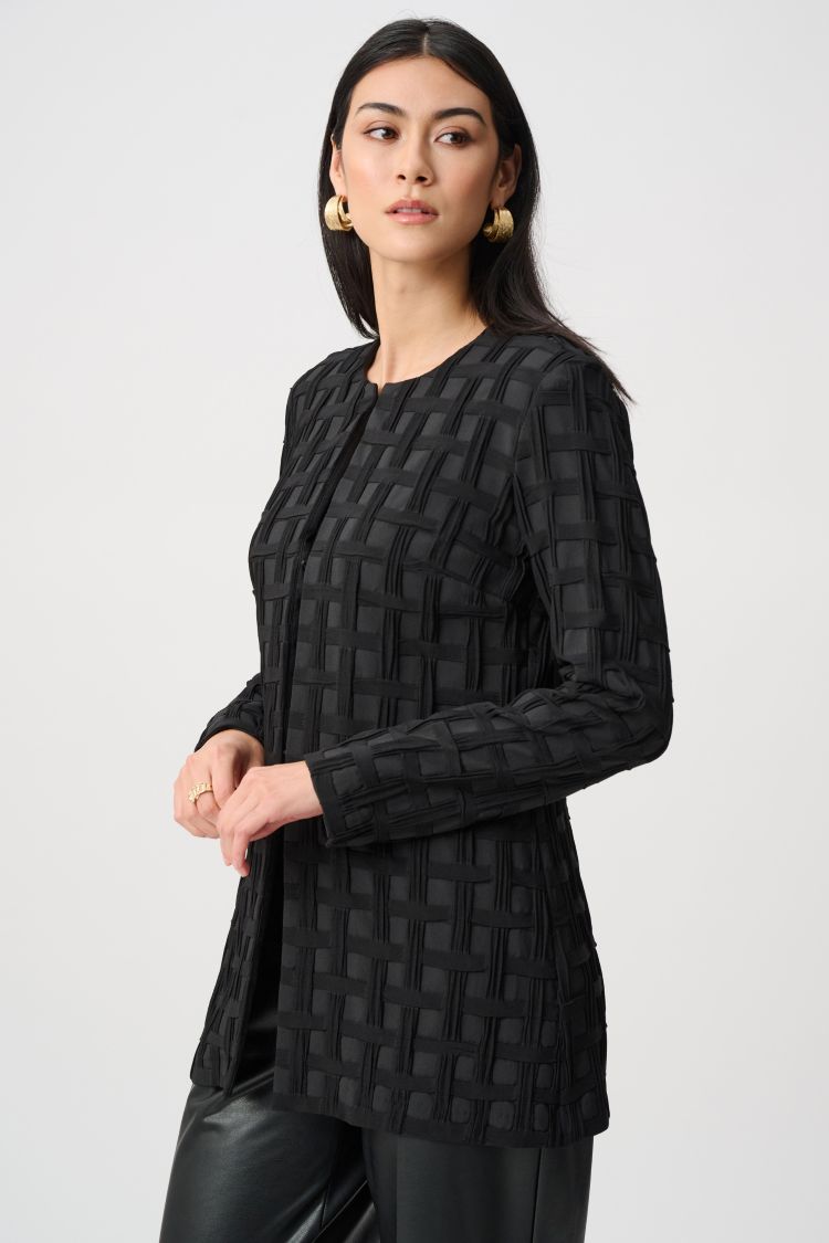 Jacquard Collarless Jacket