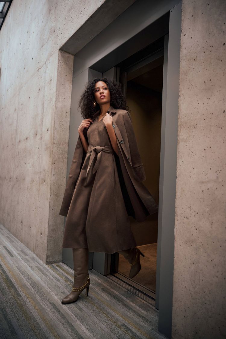 Scuba Suede Midi Dress