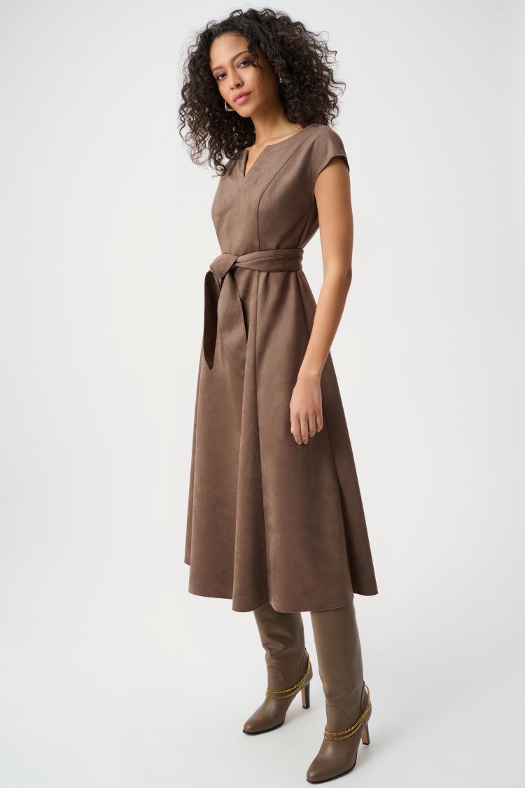 Scuba Suede Midi Dress